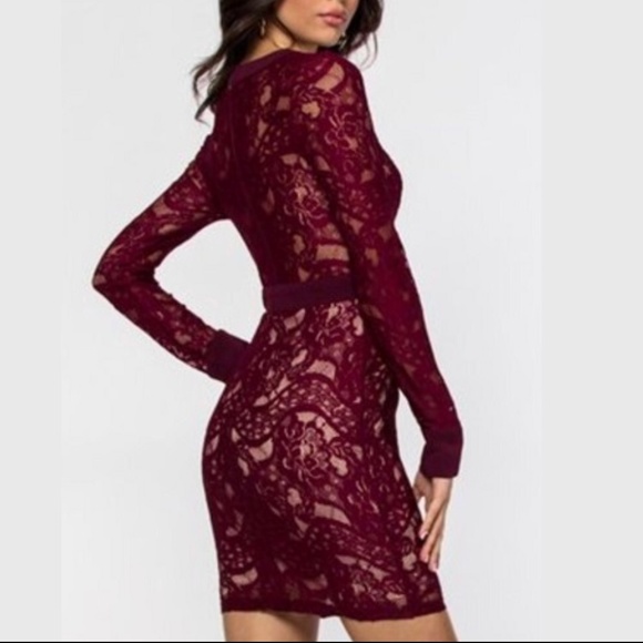 BODYCON LACE MINI DRESS - Picture 2 of 8